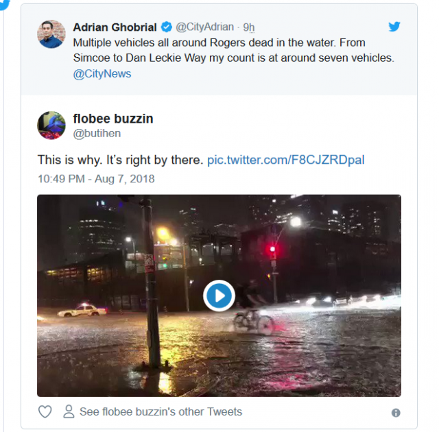 暴雨来袭!多伦多成泽国导致交通全部瘫痪 | 18ca.com 加国地产资讯 -第9张 暴雨来袭!多伦多成泽国导致交通全部瘫痪 | 18ca.com 加国地产资讯 -第9张